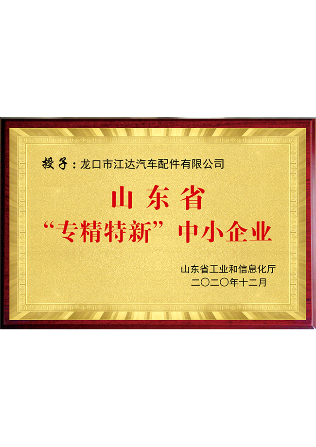 山東省專精特新中小企業