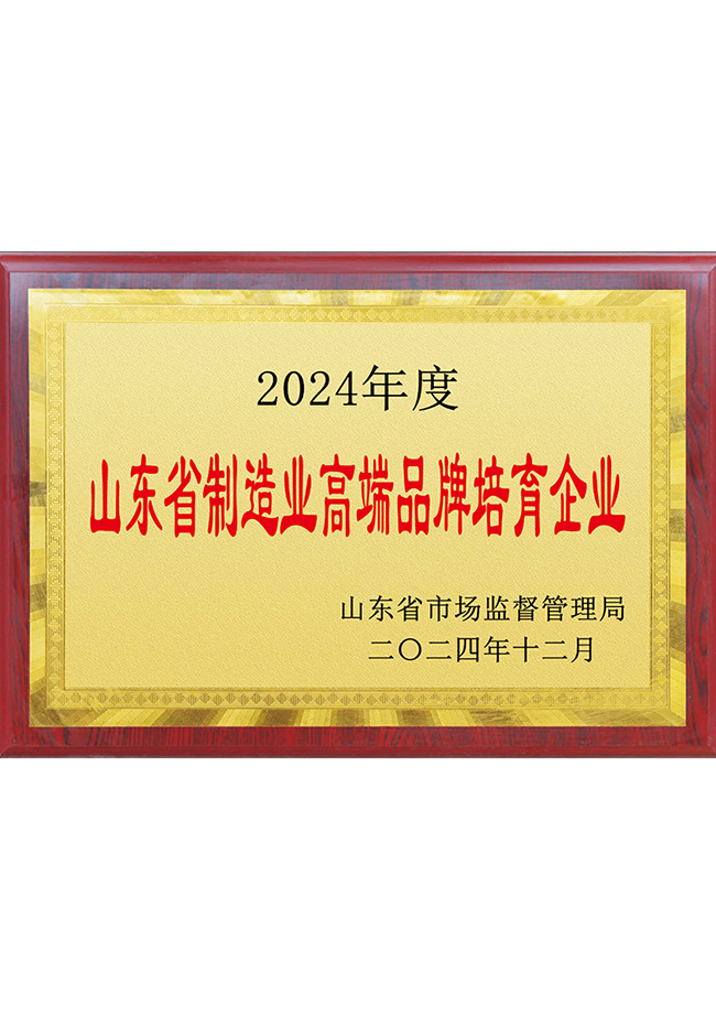 山東省制造業高端品牌培育企業
